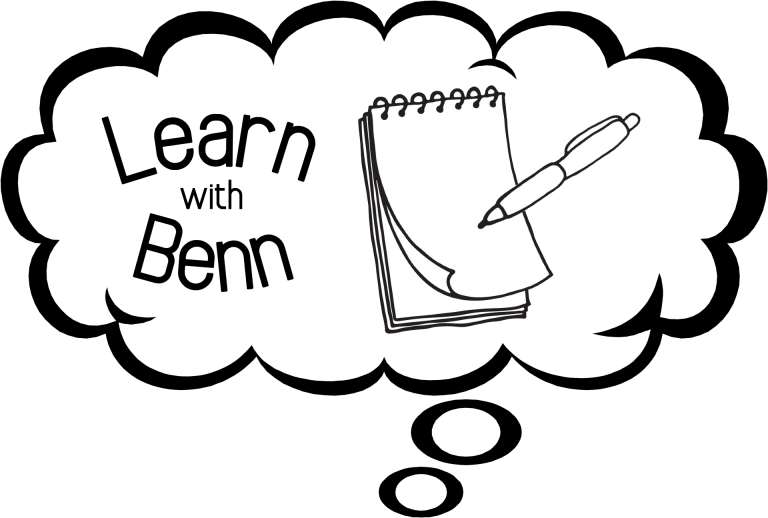 pen and paper in a thought bubble